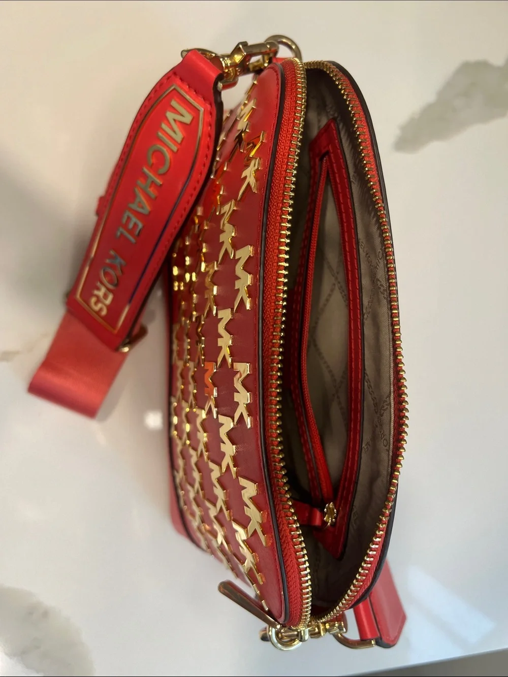 Michael Kors Pink Logo-Embellished Crossbody Bag